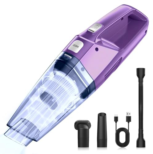 Bossdan Handheld Vacuum Cordless – Car Vac Portable with 8KPA & Multi Accessories & Low Noise, Lightweight Hand Held Vacuum Cordless Rechargeable for Car/Home/Dust/Pet Hair, Mine Portable Vacuum