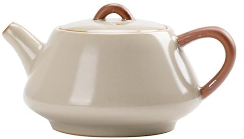Tekanna Beige Ru-kanna for hushåll, liten stenkanna, öppen del, kan förvaras, porslin, kung fu-teset, tebryggare Te Infuser