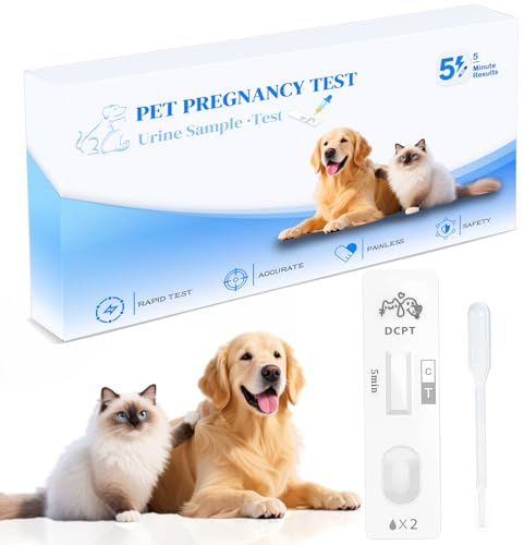 Dog & Cat at-Home Pregnancy Test - Early, Painless Urine Test with 99% Accuracy, 5-10 Min Quick Results, at-Home Pet Wellness Essential