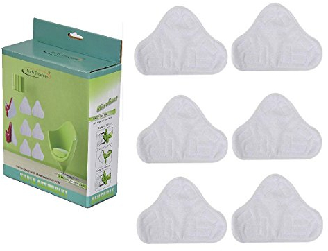 Tech Traders ® Set of 6 Microfibre Steam Mop Triangular Floor Washable Replacement Pads Compatible with H2O H20 X5 UK and Many Others