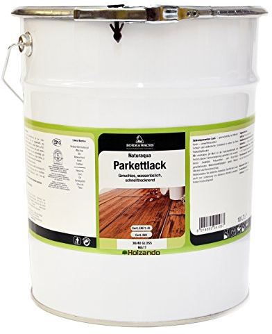 PROFI Natur Parkett- und Treppenlack auf Wasserbasis EN71-3 Zertifiziert (10 Liter, Transparent Seidenmatt 30)