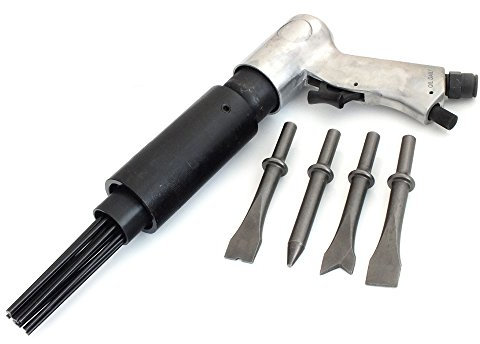 150mm Air Hammer with 4 x 120mm Chisels and Needle Descaler Attachment