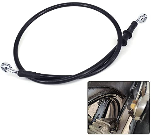 JFG RACING Tubo Freno Moto 200cm,Tubo Freno Anteriore Posteriore Cavo Freno Idraulico Frizione con Guaina Rinforzata per Pit Bike Dirt Bike Enduro Motocross ATV Quad-Nero