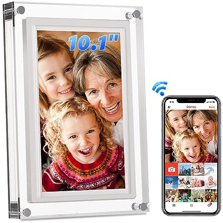 10,1 Zoll WLAN Acryl Digitaler Dlderrahmen,32GB Großer Kapazität 1280 * 800 HD IPS Touchscreen, Auto-Rotate,Foto- und Video-Sharing über Frameo App