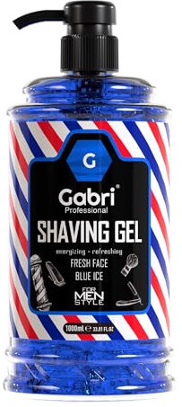 Gabri Professional Blue Ice Transparent Shaving Gel 1000 ml - Esperienza Di Rasatura Idratante e Delicata - Fresh Active Easy, Rinfrescante