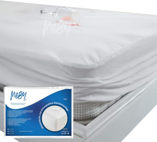Wasserdichter Matratzenschoner 140 x 200 cm Fitted. Atmungsaktive Matratzenauflage aus Baumwolle. Spannfixierung, Inkontinenzauflage Matratzenschutz, Nässeschutz, Elastisch, ohne Knistern