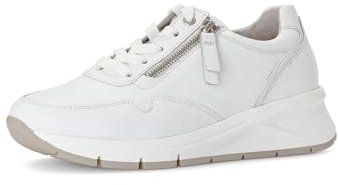 Gabor Damen Low-Top Sneaker, Frauen Halbschuhe,Wechselfußbett,Komfortable Mehrweite (H),Sportschuhe,Freizeitschuhe,Weiss,42.5 EU / 8.5 UK