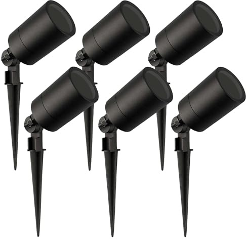 Ledvion - 6X Focos LED de Jardín, Casquillo GU10, Negro, 5W, IP65, Incl. Conexión Rápida