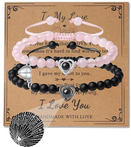 XIANNVXI 100 Languages I Love You Couples Bracelets for Him amd Her Matching Bracelets His and Her Long Distance Bracelets Matching Couple Gifts Bf Gf Gifts Presents Jewellery