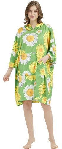 VERTAST Ombytesbadrock, överdimensionerad surfponcho handduk med huva huvtröja strandrock simma coverup handduk våtdräkt vattenabsorberande och snabbtorkande, en storlek passar män kvinnor,