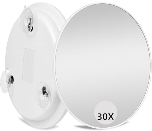 Tyseoome Makeup Mirror 30X Set, Travel Magnifying Mirror Set for Makeup,Magnified Mirror 3.5 with Two Suction Cups, Mirror Magnifying Comes