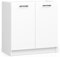 BDW - Küchenschrank - Schrank Küche mit Türen, Waschbeckenschrank - Schrank 80 cm breit, 82 cm hoch - Küchenschränke Einzeln, Küchenmöbel Einzelteile (Weiss)