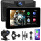 WODHMIEY 5 Motorrad CarPlay Navi mit Dashcam, Motorrad-Display IPX8 Wasserdichtes, Wireless CarPlay & Android Auto, 2K Kamera, Dual-Bluetooth, Touchscreen, 9V–24V Spannung,TF-Kartenunterstützung
