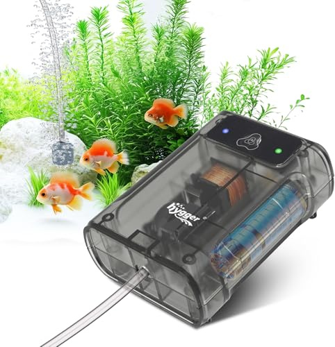 hygger Multi-use Aquarium Air Pump, USB Rechargeable Lithium Battery Powered, Two 0xygen Supply Modes Fish Tank Bubbler Aerator for Outdoor Fishing, Power Outage, Emergency