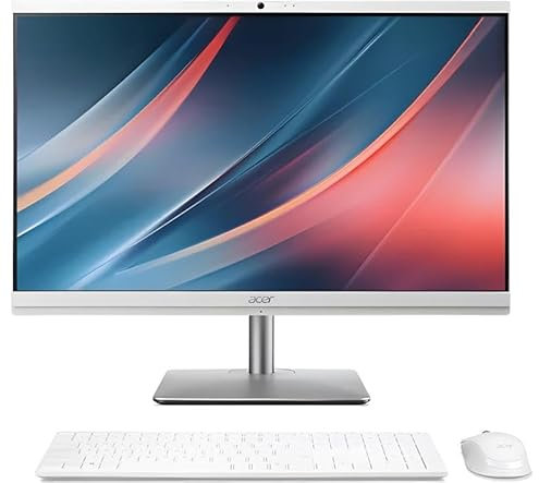 acer Aspire C24-195ES 23.8 All-In-One Desktop PC | Intel Core Ultra 5 125U | AI Enabled CPU | 16GB RAM | 512GB SSD | Full HD LED LCD Display | Dual speakers | 5MP Webcam | Windows 11 Home | White