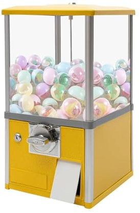 Kommersiell Gumball-Maskin För Godis, Myntstyrd Varuautomat, Sidomyntoperatörers Prisautomat Godisautomat För Spelbutik, Med Nycklar,Yellow