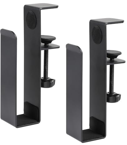 CPROSP 1 Paire Rangement Latéral de Bureau, Organiseur de Bureau pour Ordinateurs Portables, Tablettes, Clavier, Livre, Intérieur en Silicone Anti-Rayures, pour Refroidissement