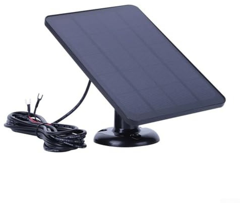 Eawfgtuw Cargador de panel solar de 4 W con cable de 3 m y soporte ajustable, diseño de PET monocristalino, compatible con timbre de video Ring de 2ª generación/3/3 Plus/4 para (negro)