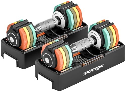 SPORTNOW Verstellbare Hantel Set, 1-5 kg Hanteln mit Schnelleinstellung Ablagefach, rutschfest Griff, Platzsparend Kurzhantelset, Kurzhanteln, Dummbell Set für Zuhause, Fitnessstudio