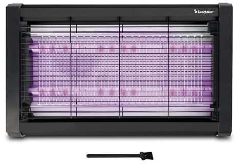 BEPER P206ZAN050 Elektrisk myggfångare med UV-LED, elektrisk mygglampa, eliminerar flygande insekter med 2000 V urladdning, kan hängas upp eller ställas på bordet, utan kemikalier