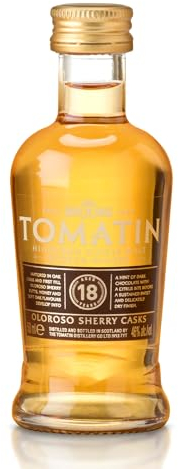 Tomatin 18 Year Old Highland Single Malt Scotch Whisky 46% alcohol/vol 5cl Miniature Glass Bottle