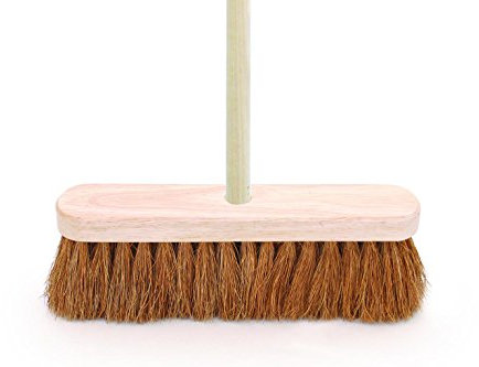 Bentley Industrial Coco Broom Head with 48 Wooden Handle, 11.5 Len
