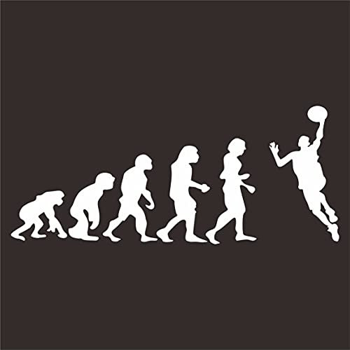 JINTORA - Autoaufkleber Tuning - Evolution Handballer - 190x80mm - Auto Aufkleber - Bus - Fenster - Heckscheibe - Camper - wetterfest - Outdoor Sticker - Auto Deko - LKW - Tuning Selbstklebend - weiß