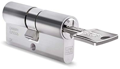 WINKHAUS keyTec N-Tra Doppelzylinder | 40-50 mm | Schließ-Zylinder mit Aufbohrschutz, Pickingschutz, Not- und Gefahrenfunktion | Patentschutz | 5 Schlüssel & Sicherungskarte | Einzelschließung