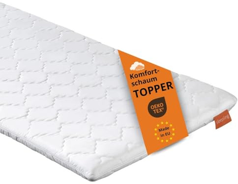 sleepling Komfortschaum Topper 120x200cm, Matratzentopper 6cm hoch, orthopädische Matratzenauflage 120x200 cm, für alle Matratzen und Betten, Made in EU, Oeko-Tex, Waschbar 60 Grad