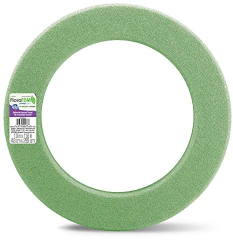 FloraCraft FloraFōM Wreath 1.9 Inch x 11.8 Inch Green