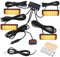 COLFULINE 4X Feux de Pénétration 12LED 48W 12/24V Etanche IP65, Lumière Stroboscopique d’Urgent Avertissement Orange sur Prise Allume-Cigare 8 Modes Flash pour Camions, Lorrys, Tracteurs CE ROHS