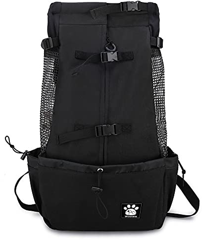 Sac de transport pour chien de 1 à 25 kg avec cordon de serrage - Sac à dos ventilé pour chiens de petite et moyenne taille - Sac de transport quotidien pour les promenades en plein air - Sécurité