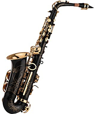 ERYUE Sassofono Alto Contralto Sax Ottone Laccato Oro 82Z Chiave Strumento a Fiato con Custodia Imbottita Guanti Panno Spazzola Cinghie