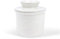 fanquare White Alphabet Porcelain Butter Jar, French Ceramic Butter Crock with Water Line, Sealed Butter Dish with Lid and Handle