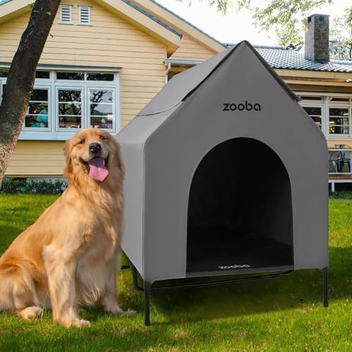 Zooba 48 XL Outdoor Dog House â Weatherproof Elevated Pet Shelter