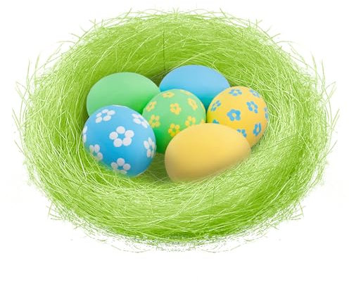 Dwafill Decorazioni Pasquali, Pasqua Decorazioni, Decorazione Pasquale, Paglia per Cesti, Cesto Pasquale, Nidi Decorativi Pasquali, Erba, Fieno, Caccia alle Uova di Pasqua (Verde Chiaro, 100g)