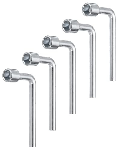 QUARKZMAN 5pcs Llave De Vaso Hexagonal En Forma De L 10mm Métrica De Acero Al Carbono De Un Solo Extremo Con 6 Puntos Para Reparaciones Generales Mantenimiento