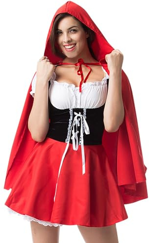 Disfraz de Caperucita Roja para mujer, vestido para juego de roles, vestido de Navidad, vestido de bruja de Halloween, disfraces para adultos, anime, cosplay, juego de fantasía, uniformes, fiesta de