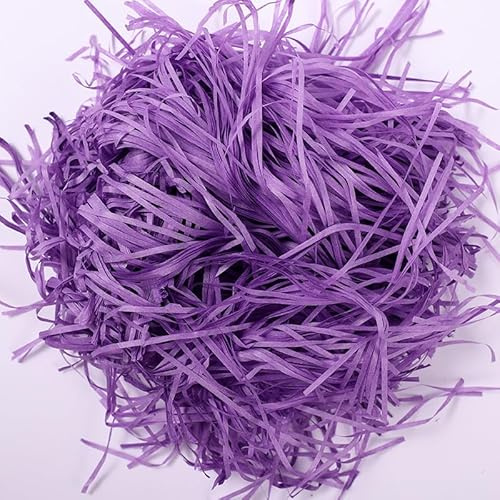 Strimlat silkespapper, 500 g Crinkle Cut Strimlat pappersfyllmedel, lätt Crinkle Cut Gift Filler(Violet Color)