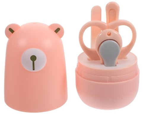 GARIOUANS Manicura Infantil Seguro y Portátil con Cortaúñas Tijeras y Antideslizante Caja Kit para Cuidado de Uñas de Bebés y Recién Nacidos para Regalo Shower