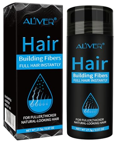 Fibras Capilares Castaño medio 27.5 g para pérdida de cabello Spray en polvo Fibras capilares para adelgazamiento del cabello, cabello más grueso y más lleno en 15 segundos