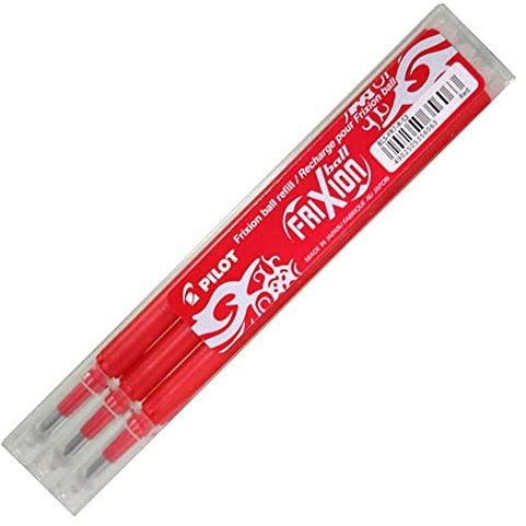 Pilot Refills for Frixion Rollerball 0.7 mm 3 count (Pack of 1) - Red