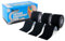 Superbe Kinesio-Tape und Physio-Tape (Packung mit 3 Rollen), kinesiologisches Tape für Leichtathletik, zur Schmerzlinderung, Genesung und Physiotherapie, 5 cm x 5 m (Schwarz)