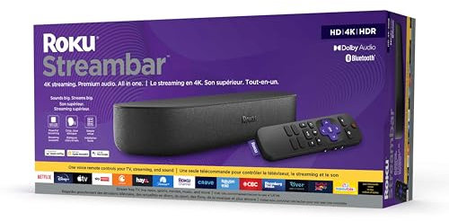 Roku Streambar | HD/4K/HDR Streaming Media Player and Soundbar, Black