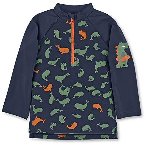 Sterntaler Baby - Jungen Langarm-schwimmshirt Wale Rash Guard Shirt, Marine, 110-116 EU