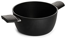 Woll Eco Lite Topf - Induktiv -, Ø 24 cm, 11 cm hoch, 5 Liter, mit 2 Seitengriffen - Geeignet für alle Herdarten, 100% recyceltes Aluguss, backofenfest, schwarz