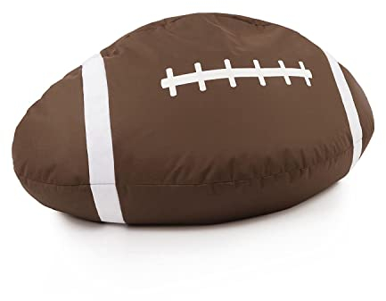 Lumaland Football-Sitzsack (80 x 160 cm): Der Touch Down fürs Sitzgefühl | So geht stilechtes Mitfiebern sowohl Indoor & Outdoor I Mit über 2,5 Mio anpassungsfähigen EPS-Perlen | Waschbarer Bezug