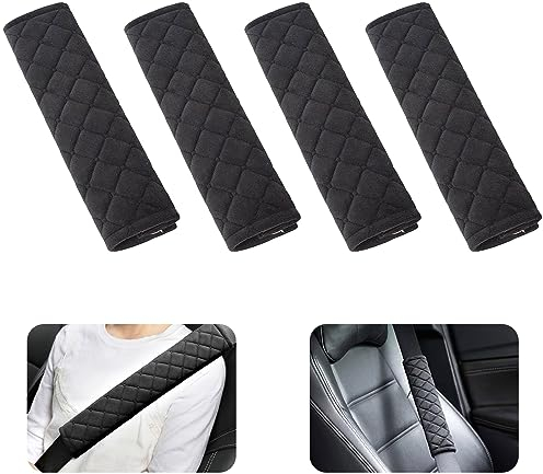 Orssmigs 4 Stück Auto Gurtpolster Erwachsene Kinder Weich Waschbar Sicherheitsgurt Polster Anschnallgurt Polster Autogurt Polster Universal Polsterung für Sitzgurt im Auto,Frauen und Männer