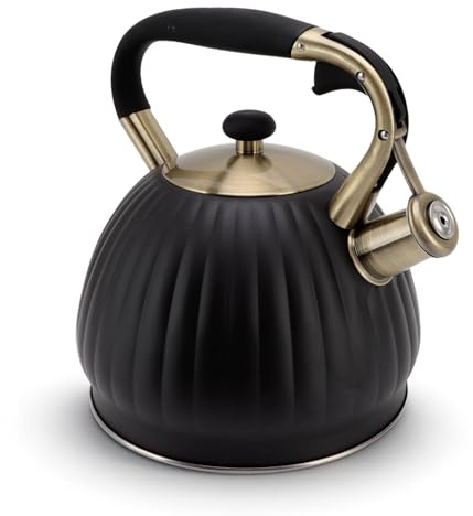 Stove Top Whistling Tea Kettle 3.5L Stovetop Kettle Induction with Whistle Handle Stainless Steel Teakettle Teapot Hob Teapot for Home Kitchen All Heat Sources