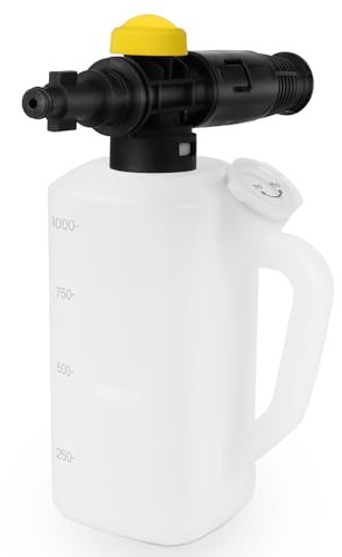 Fai Top Einstellbar Schaumdüse,1L verstellbare Sprühdüse Schaumlanze mit Shampoo-Messbecher für alte Bosch (Nicht AQT), Portland, Greenworks, Husky-Modelle